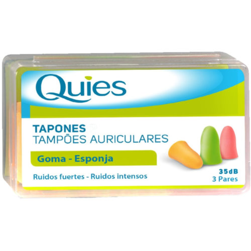 Tapones oidos espuma fluo quies 6 unidades - quies