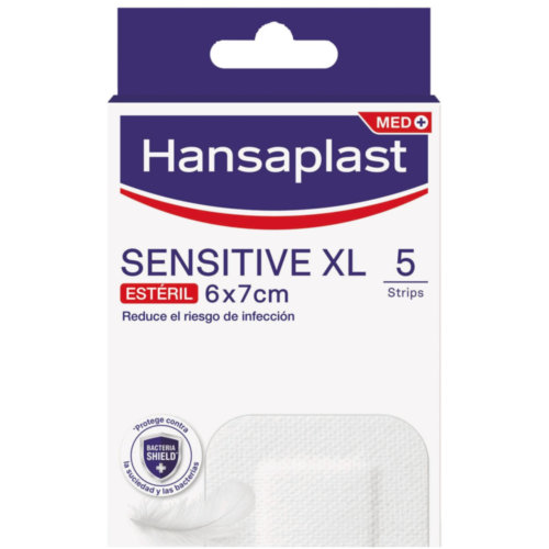 Aposito esteril hansaplast sensitive xl 5 unidades 7 x 6 cm - aposito esteril