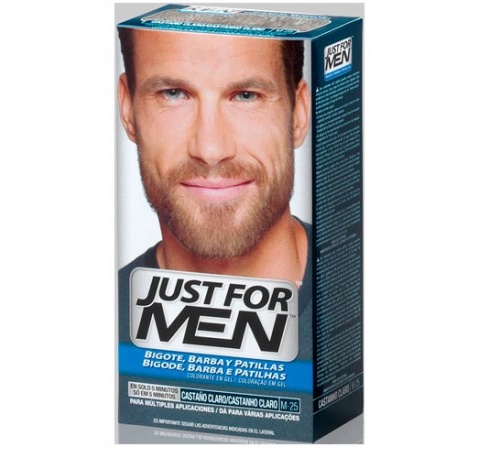 Just for men bigote y barba - gel colorante (30 cc castaño claro)