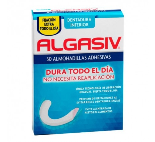 ALGASIV - ALMOHADILLAS ADHESIVAS PROTESIS (30 U INFERIOR)