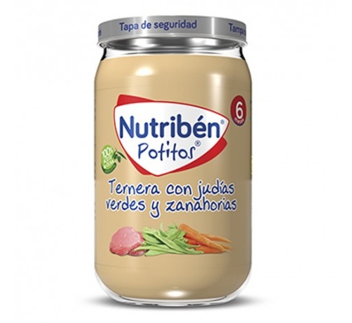 Nutriben ternera con judias verdes y zanahorias (potito 235 g)
