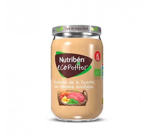 Nutriben ecopotitos verduras de la huerta - con ternera ecologica (235 g)