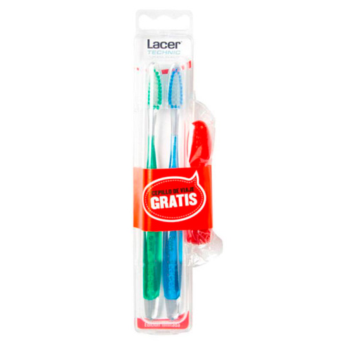 Cepillo dental adulto lacer medio duplo 1 unidad - lacer