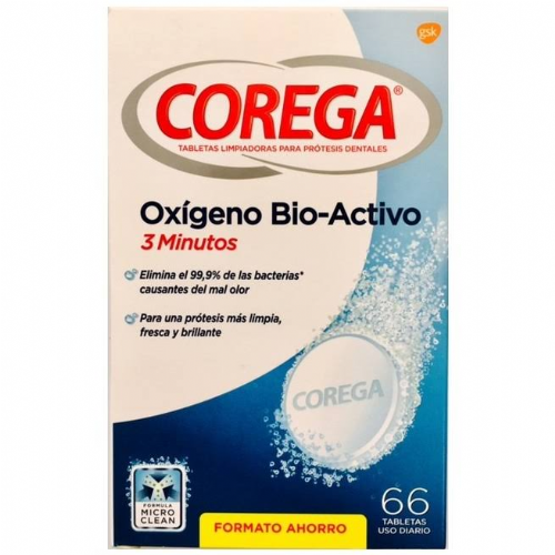 Corega oxigeno bio-activo - limpieza protesis dental (66 tabletas)