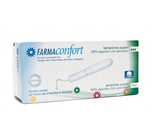 Tampones 100% algodon farmaconfort con aplicador 14 unidades super - farmaconfort con aplicador