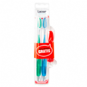 Cepillo dental adulto lacer medio duplo 1 unidad - lacer
