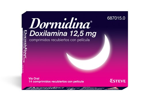 DORMIDINA DOXILAMINA 12,5 mg COMPRIMIDOS RECUBIERTOS CON PELICULA , 14 comprimidos