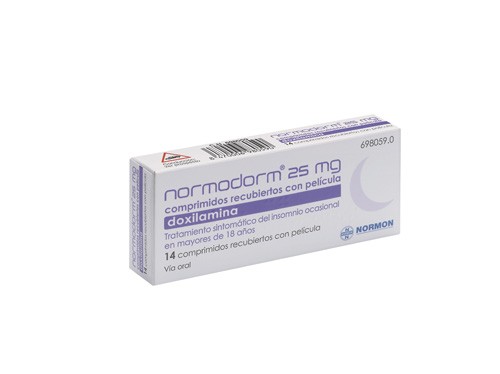 NORMODORM 25 MG COMPRIMIDOS RECUBIERTOS CON PELICULA , 14 comprimidos
