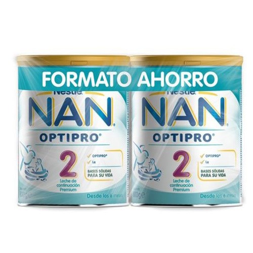 Nan optipro 2 leche de continuacion (2 envases 800 g)