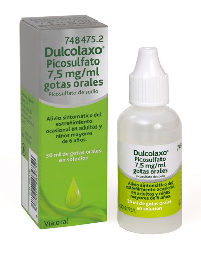 DULCOLAXO PICOSULFATO 7,5 mg/ml GOTAS ORALES , 1 frasco de 30 ml