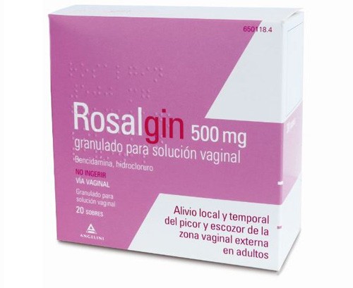 ROSALGIN 500 mg GRANULADO PARA SOLUCION VAGINAL, 20 sobres