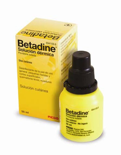 BETADINE 100 MG/ML SOLUCIÓN CUTÁNEA , 1 frasco de 50 ml