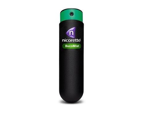 NICORETTE BUCOMIST 1 MG/PULSACION SOLUCION PARA PULVERIZACION BUCAL SABOR FRUTA MENTA, 1 dispensador