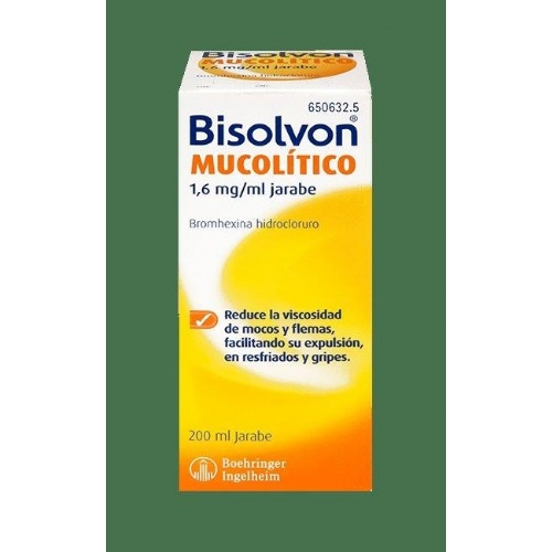 BISOLVON MUCOLITICO 1,6 mg/ ml JARABE, 1 frasco de 200 ml