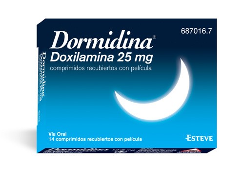 DORMIDINA DOXILAMINA 25 mg COMPRIMIDOS RECUBIERTOS CON PELICULA , 14 comprimidos