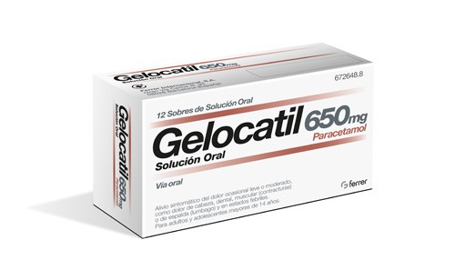 GELOCATIL 650 mg SOLUCION ORAL, 12 sobres