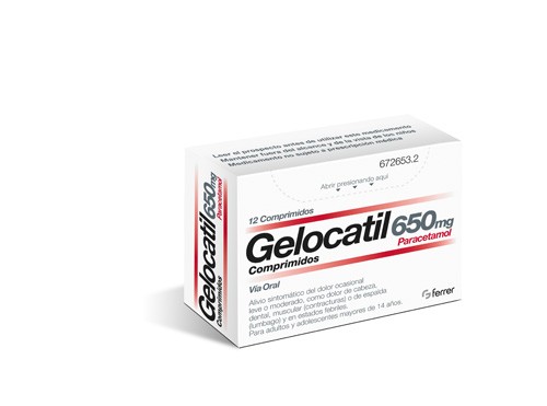 GELOCATIL 650 mg COMPRIMIDOS, 12 comprimidos