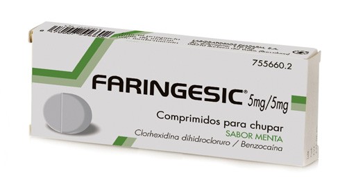FARINGESIC 5 mg/5 mg COMPRIMIDOS PARA CHUPAR SABOR MENTA 20 comprimidos