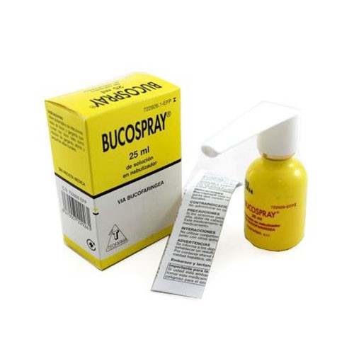 BUCOSPRAY 15 mg/ml + 0,5 mg/ml  SOLUCION PARA PULVERIZACION BUCAL , 1 frasco de 25 ml