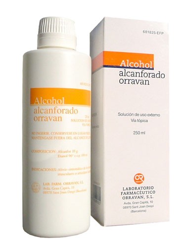 ALCOHOL ALCANFORADO REIG JOFRE  SOLUCION CUTANEA, 1 frasco de 250 ml