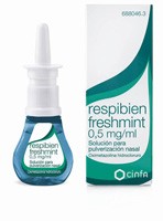 RESPIBIEN FRESHMINT 0,5 mg/ ml SOLUCION PARA PULVERIZACION NASAL, 1 envase pulverizador de 15 ml