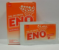 SAL DE FRUTA ENO POLVO EFERVESCENTE SABOR  NARANJA , 10 sobres