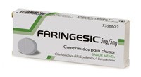 FARINGESIC 5 mg/5 mg COMPRIMIDOS PARA CHUPAR SABOR MENTA 20 comprimidos