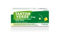 TANTUM VERDE 3 mg PASTILLAS PARA CHUPAR SABOR LIMON , 20 pastillas
